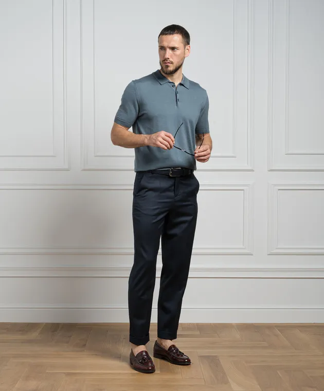 Balmain Blue pants made of wool