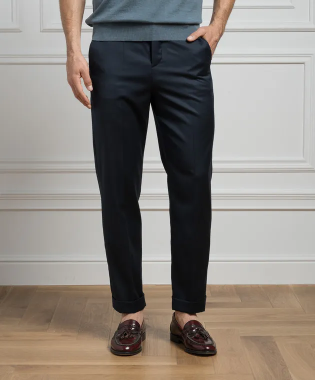 Balmain Blue pants made of wool
