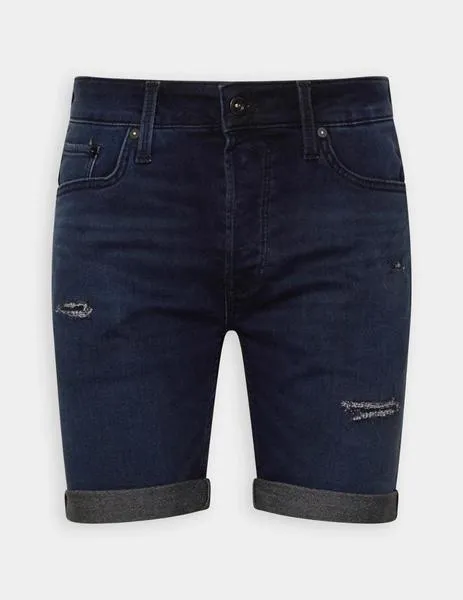 Bermuda vaquera oscura con zurcidos Jack Jones