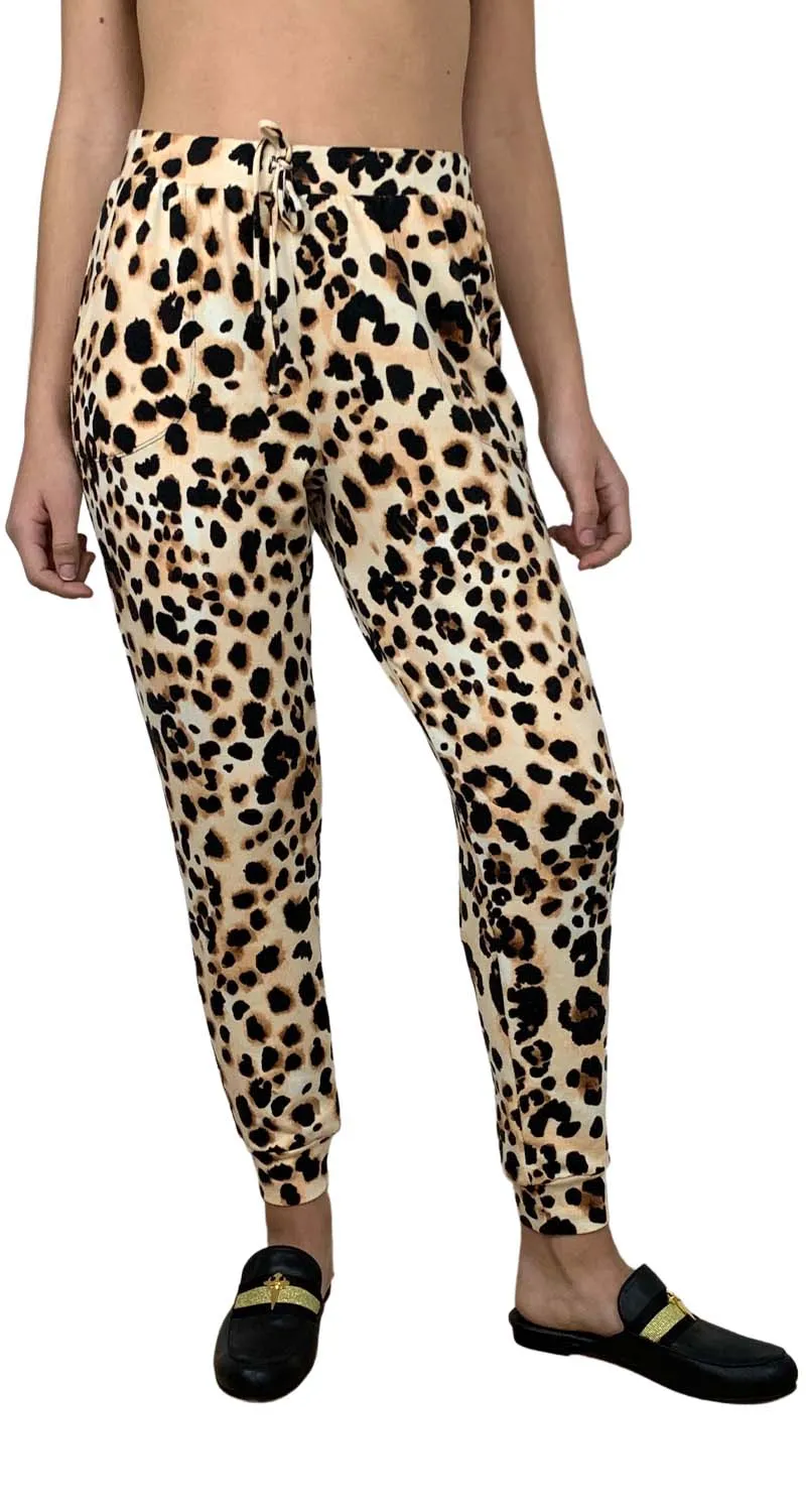 BETSY JOHNSON Brown Print Jogger