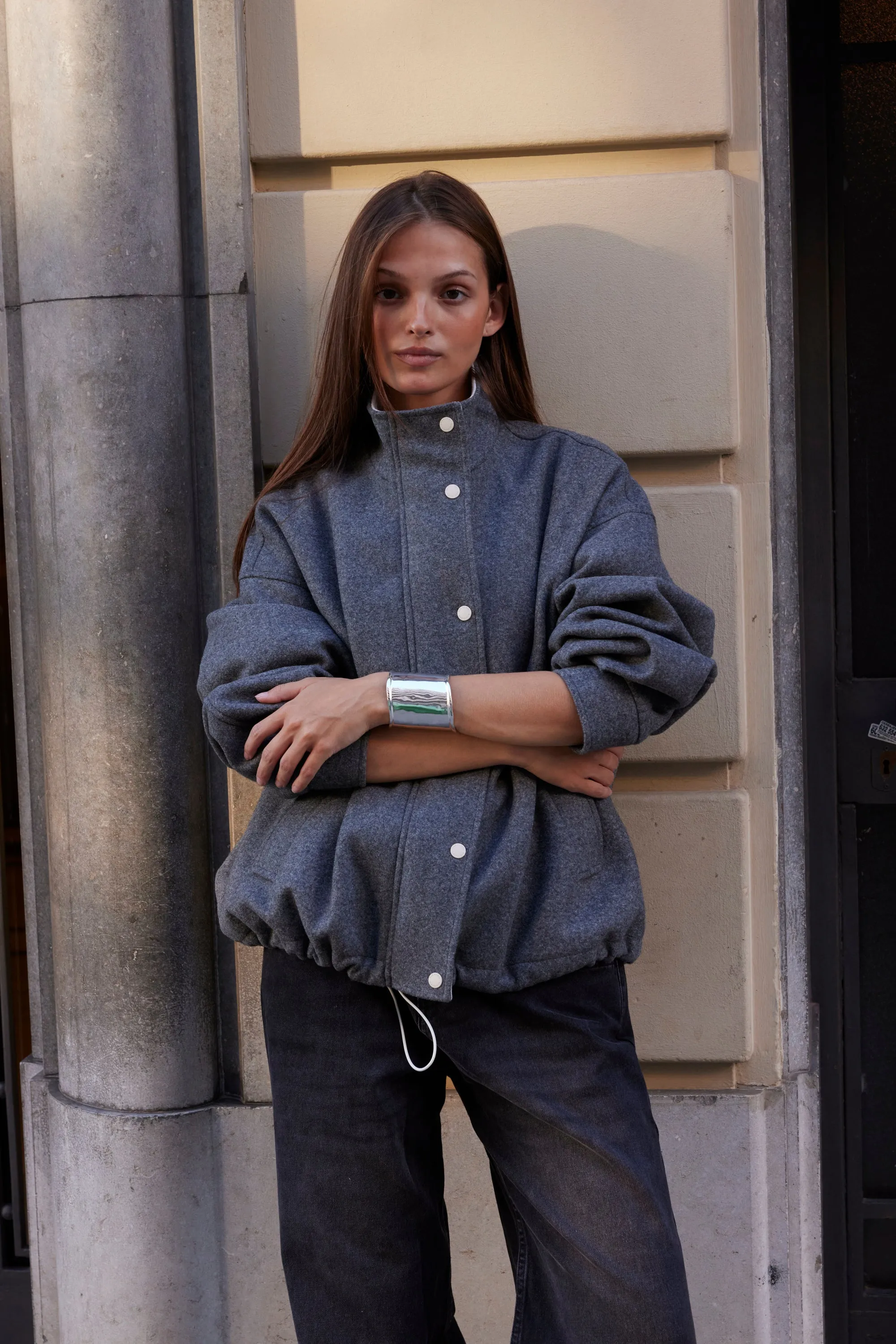 BOMBER CELESTINE GREY