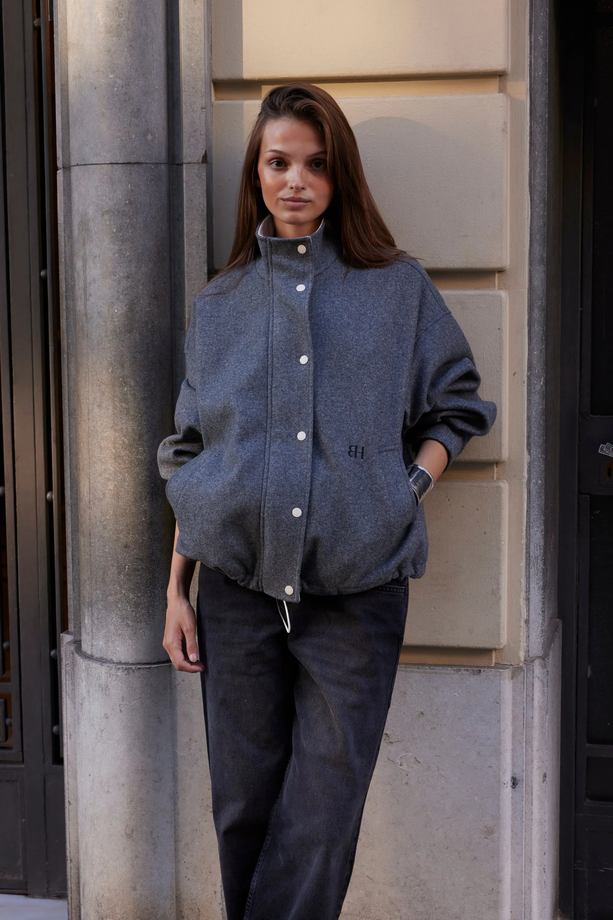 BOMBER CELESTINE GREY