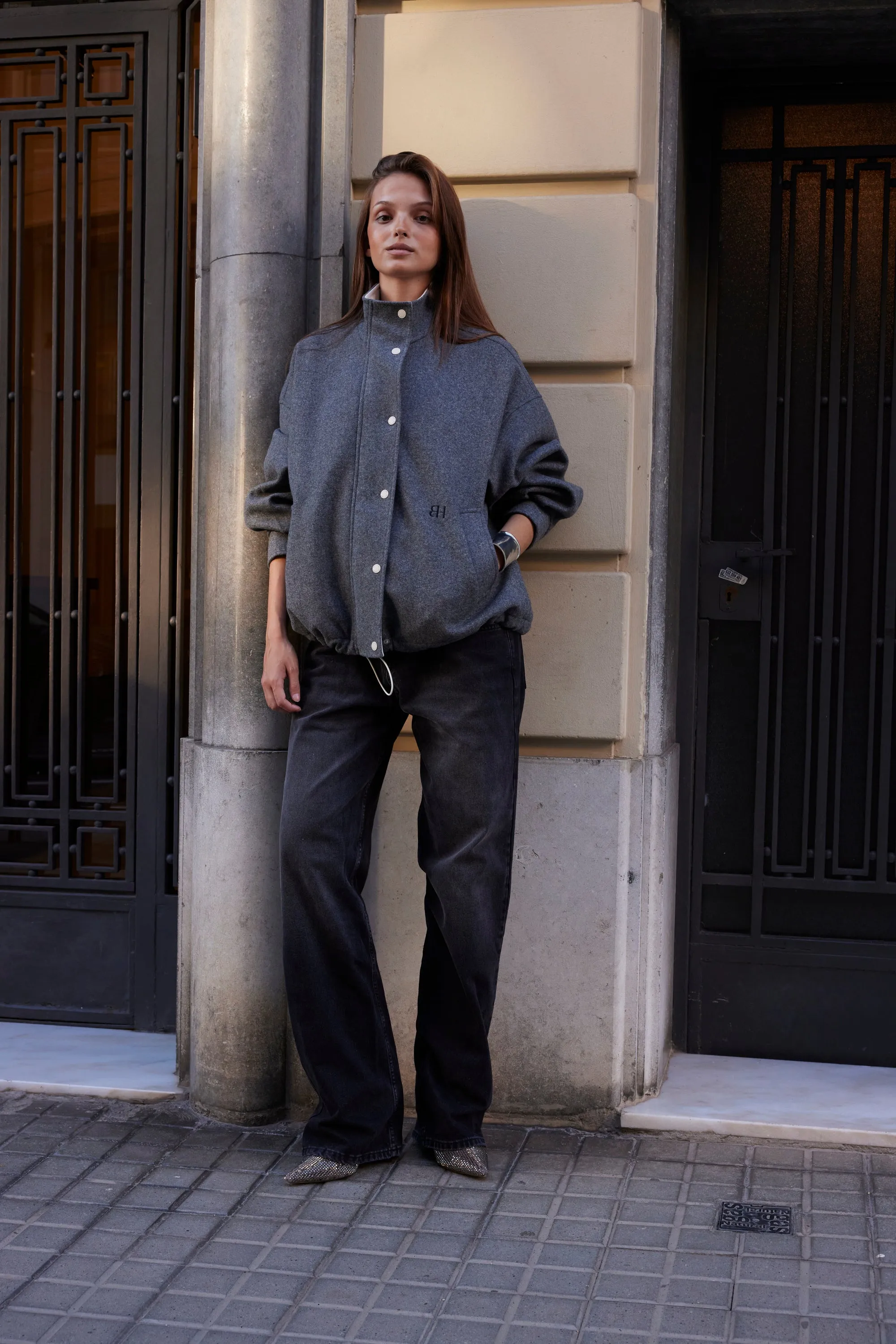 BOMBER CELESTINE GREY