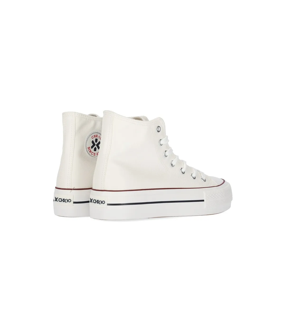 Bota polipiel blanca plataforma Chika10