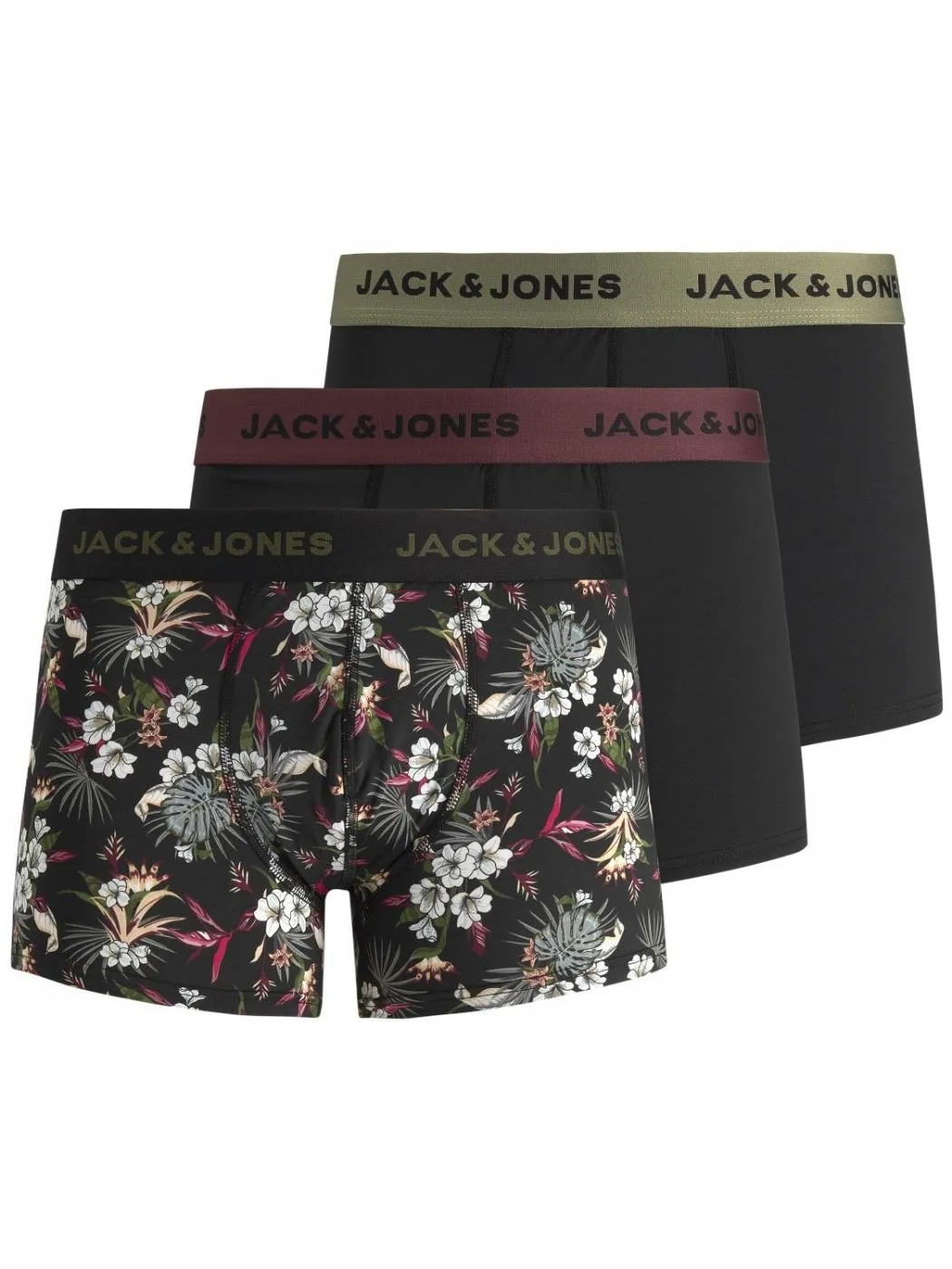 BOXER JACK & JONES HOMBRE JACFLOWER MICROFIBER 3 PACK NEGRO