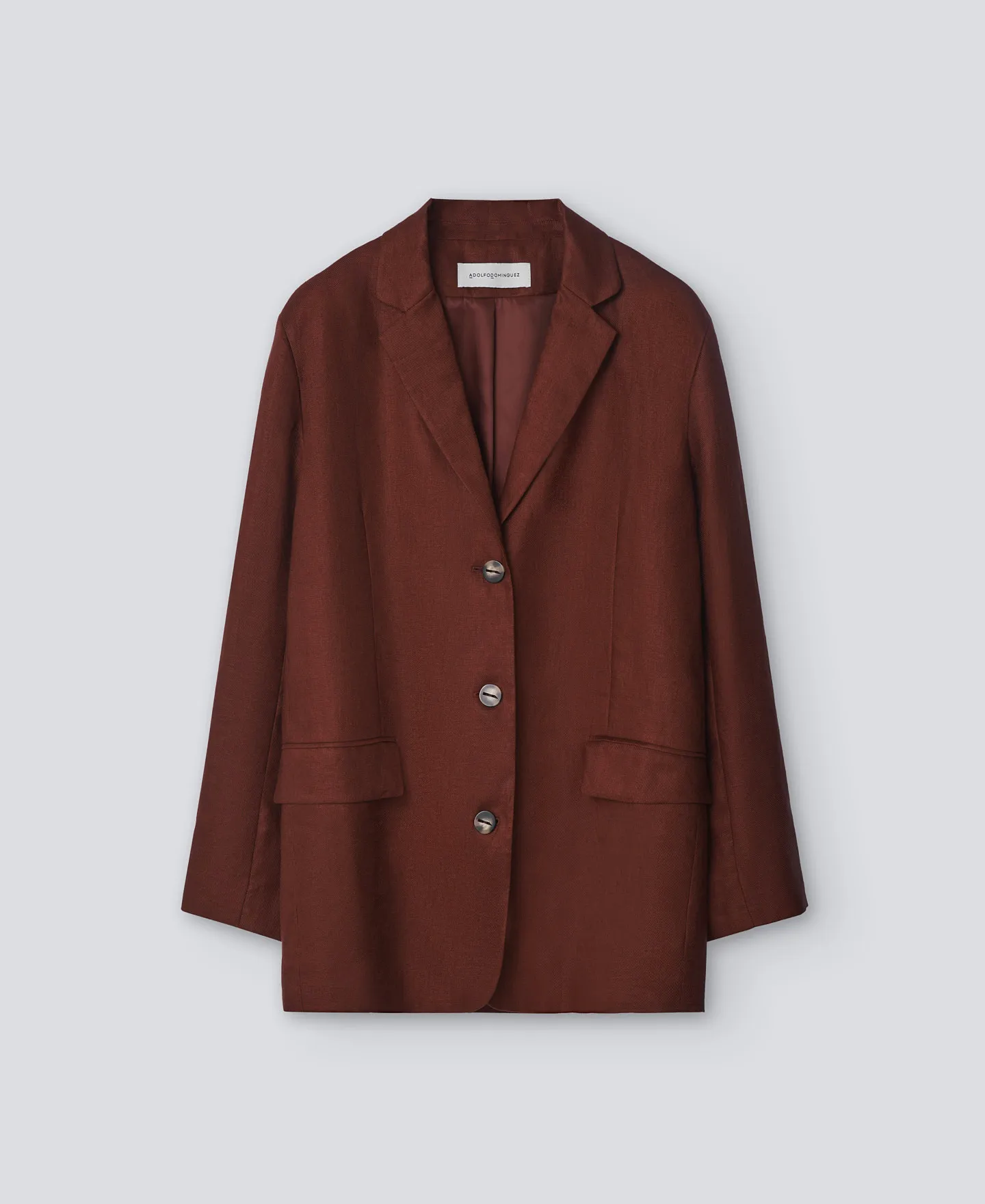 Brown linen blazer woman