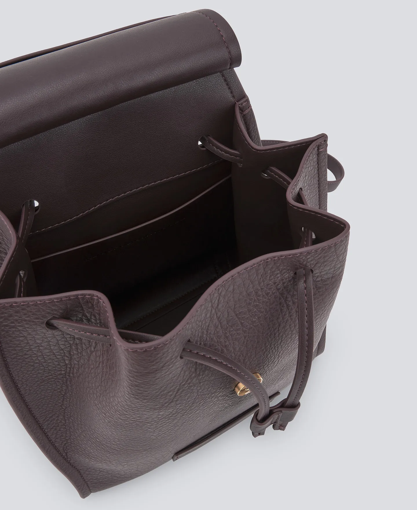Brown recycled material backpack woman