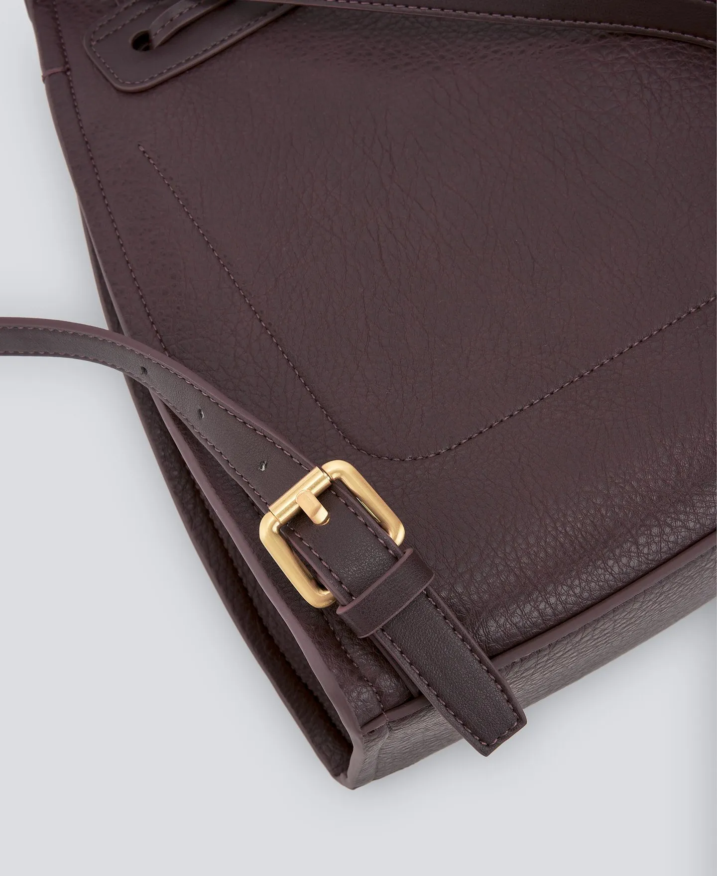 Brown recycled material backpack woman