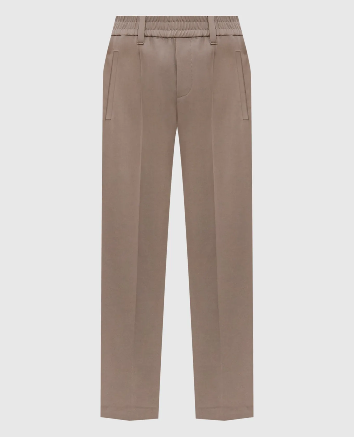Brunello Cucinelli Khaki pants with monil chain