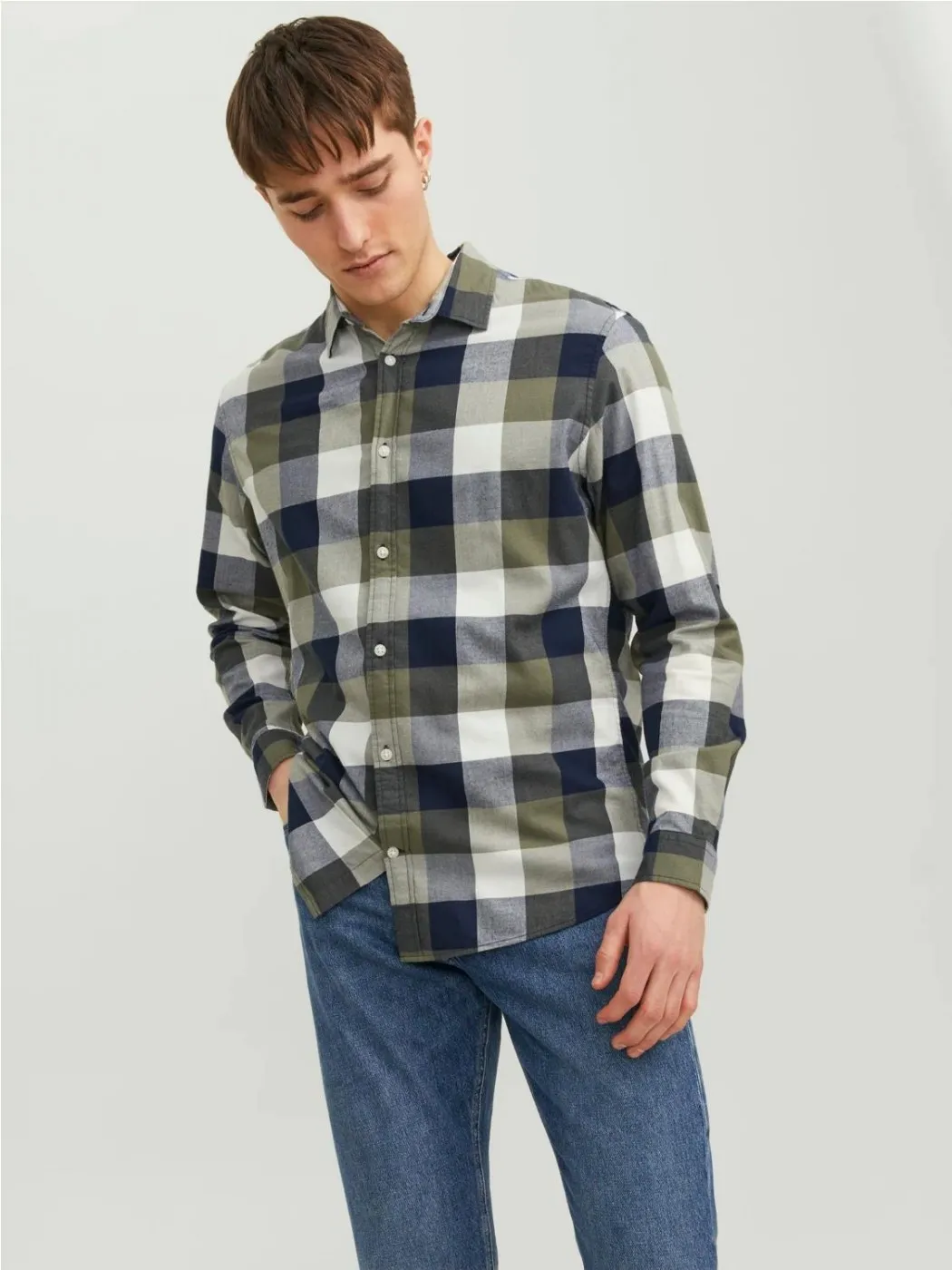 CAMISA JACK & JONES HOMBRE JJEBUFFALO TWILL VERDE