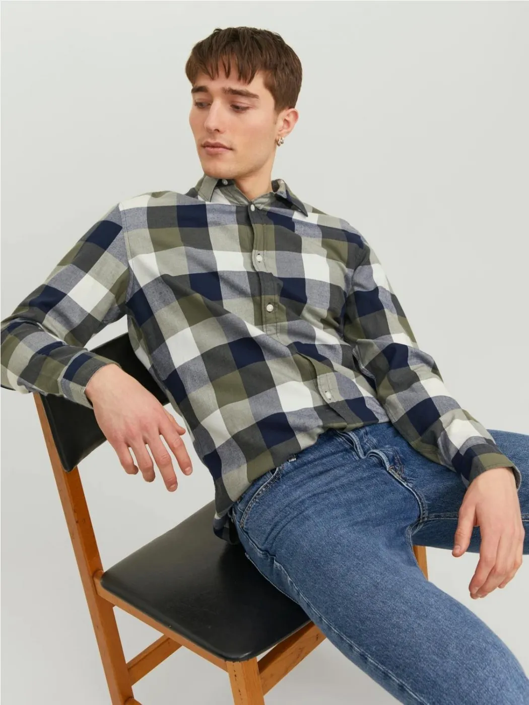 CAMISA JACK & JONES HOMBRE JJEBUFFALO TWILL VERDE