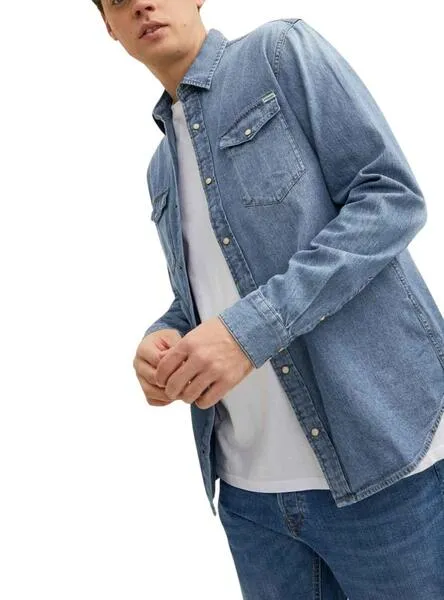 Camisa Vaquera Jack and Jones Sheridan Azul Hombre