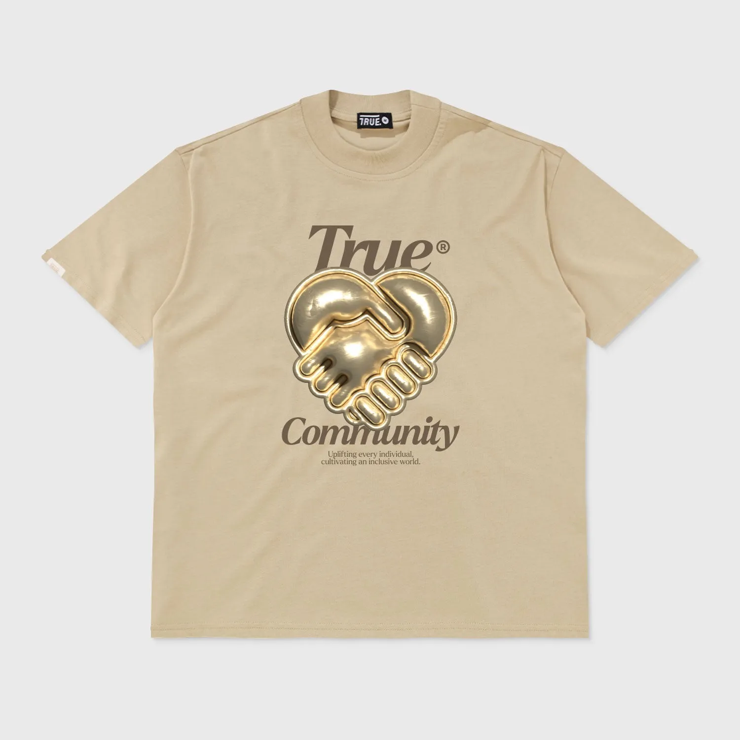 CAMISETA OVERSIZED CORAZóN  CAMEL