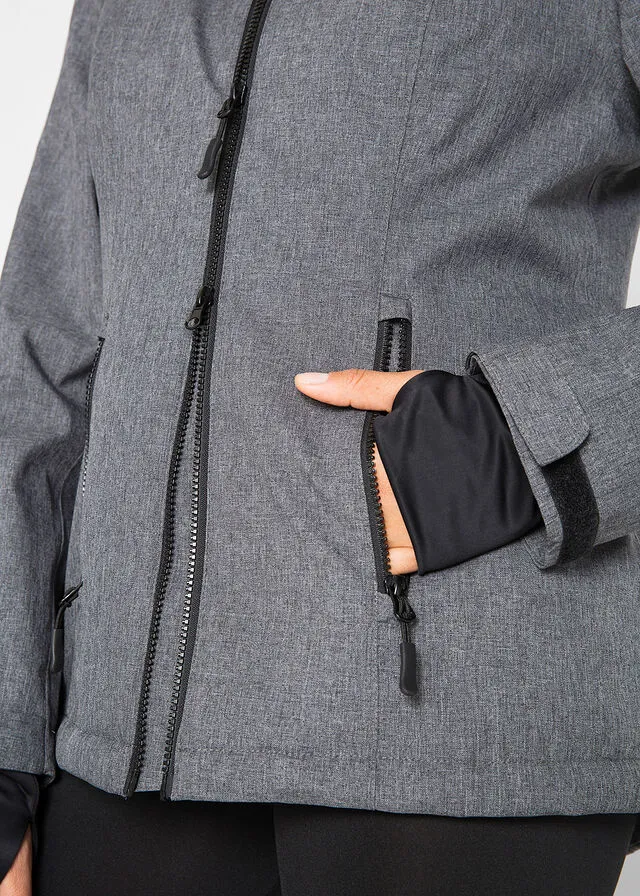 Chaqueta funcional con forro polar pizarra jaspeado
