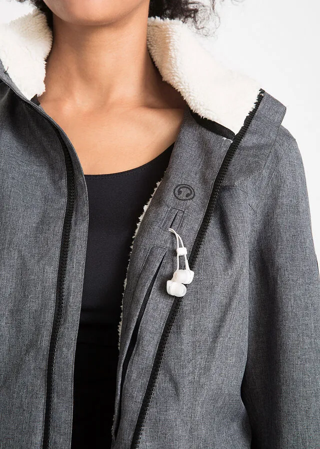 Chaqueta funcional con forro polar pizarra jaspeado