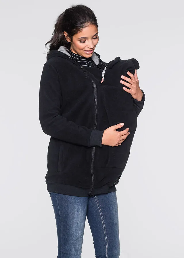 Chaqueta polar premamá/de porteo Negro