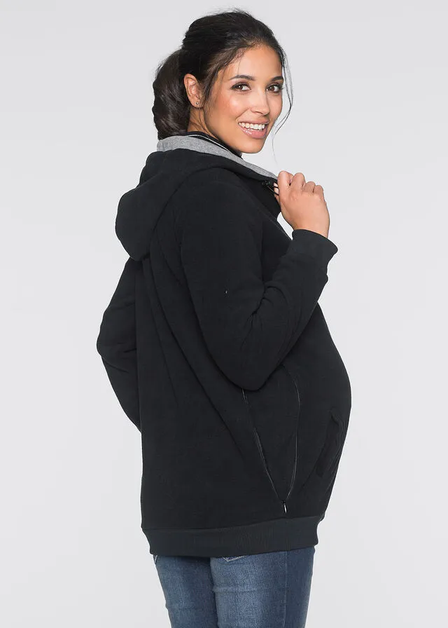 Chaqueta polar premamá/de porteo Negro