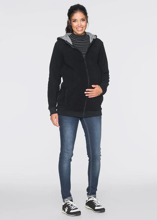 Chaqueta polar premamá/de porteo Negro