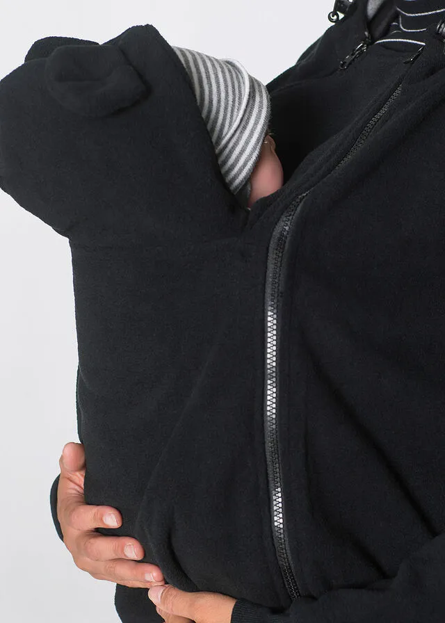Chaqueta polar premamá/de porteo Negro
