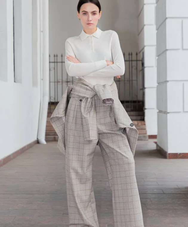 CO Beige checked pants