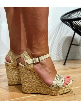 Cuña Plataforma Jaspeada DALEKA Beige