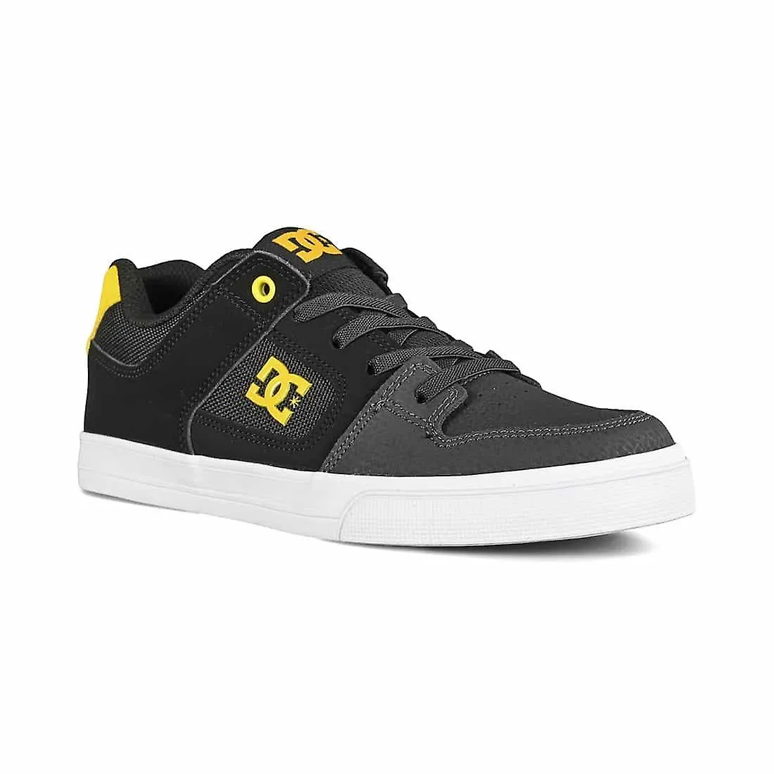 DC PURE ELASTIC (YOUTH) SKATE SHOES  GRIS / AMARILLO