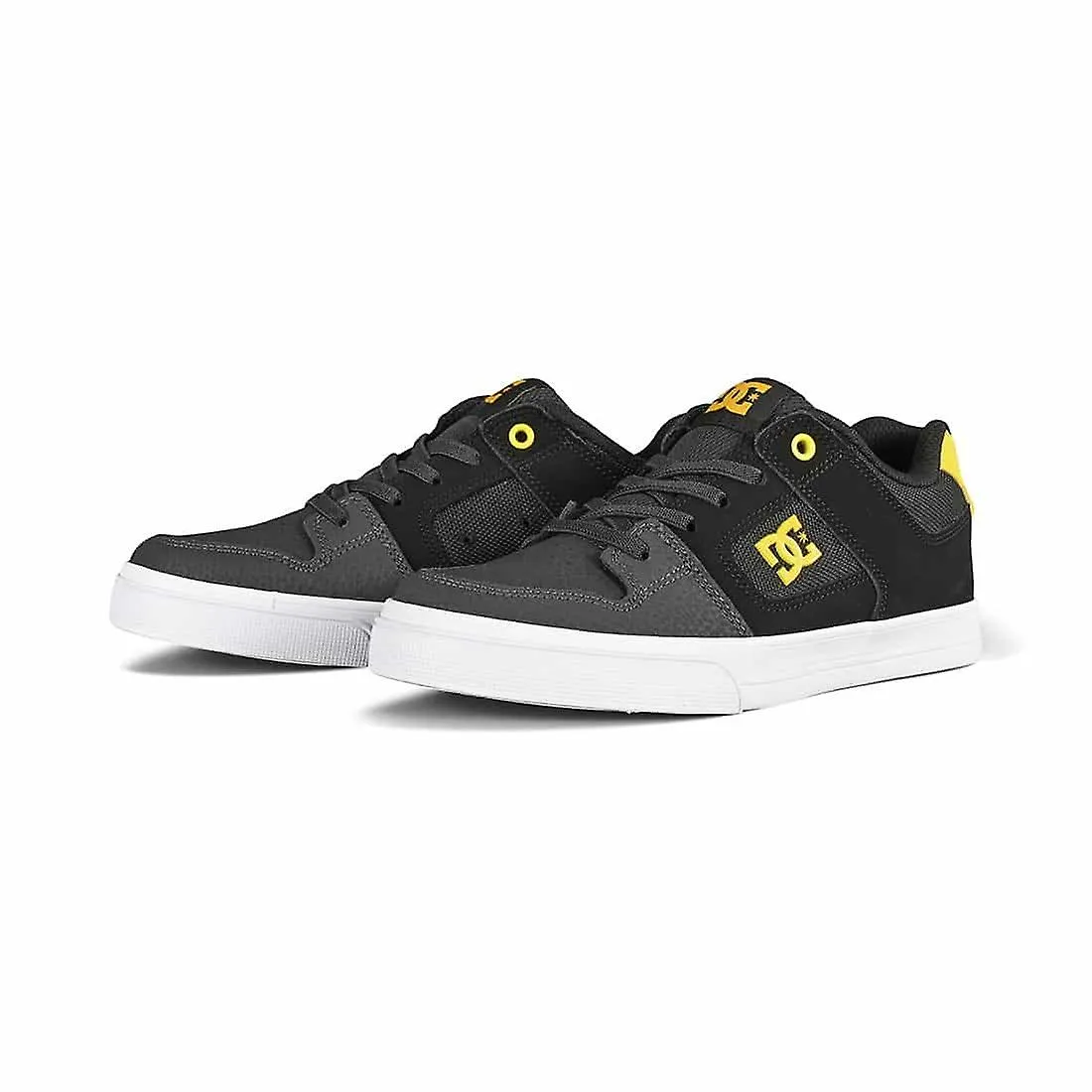 DC PURE ELASTIC (YOUTH) SKATE SHOES  GRIS / AMARILLO