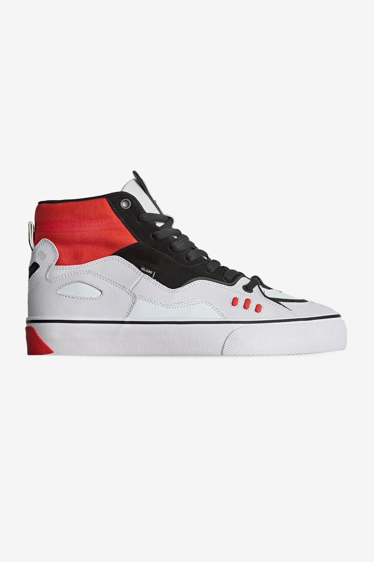 DIMENSION  WHITE/BLACK/RED  SKATE SHOES