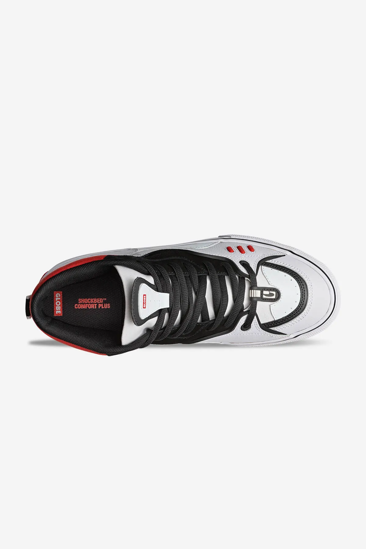 DIMENSION  WHITE/BLACK/RED  SKATE SHOES