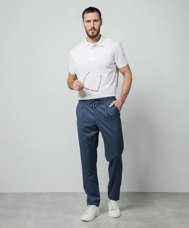 Enrico Mandelli Blue pants made of wool