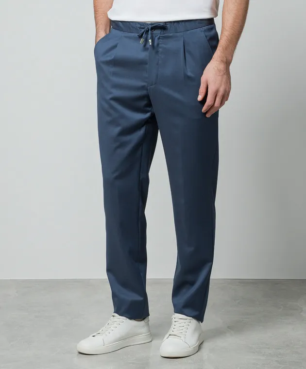 Enrico Mandelli Blue pants made of wool