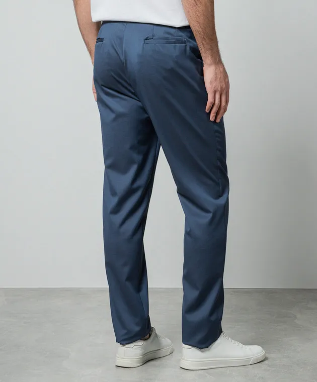 Enrico Mandelli Blue pants made of wool