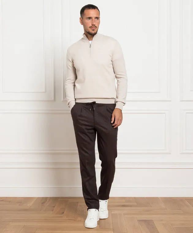 Enrico Mandelli Brown pants made of wool