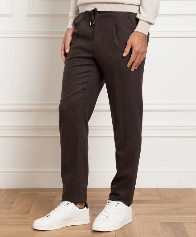Enrico Mandelli Brown pants made of wool
