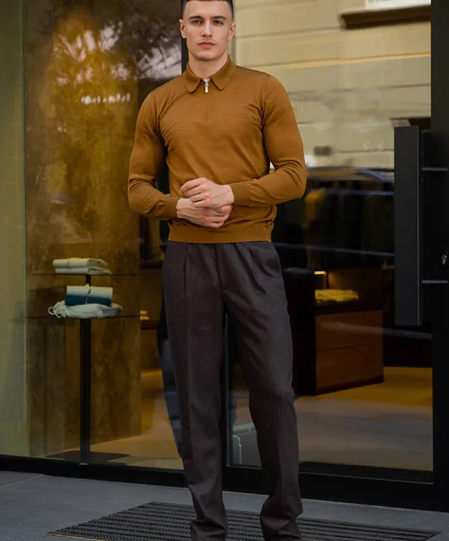 Enrico Mandelli Brown pants made of wool