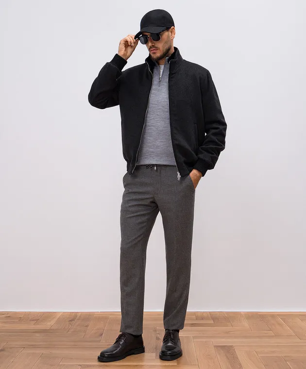 Enrico Mandelli Gray pants made of wool and cashmere
