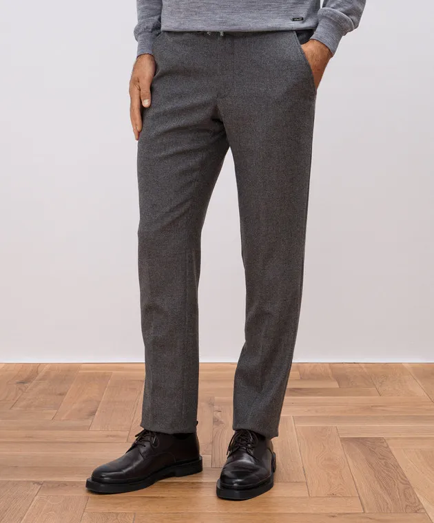 Enrico Mandelli Gray pants made of wool and cashmere