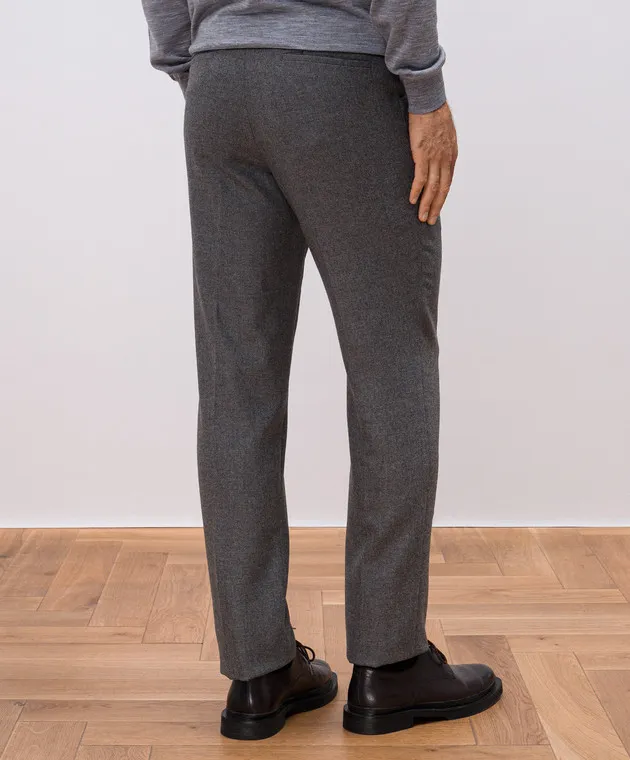 Enrico Mandelli Gray pants made of wool and cashmere