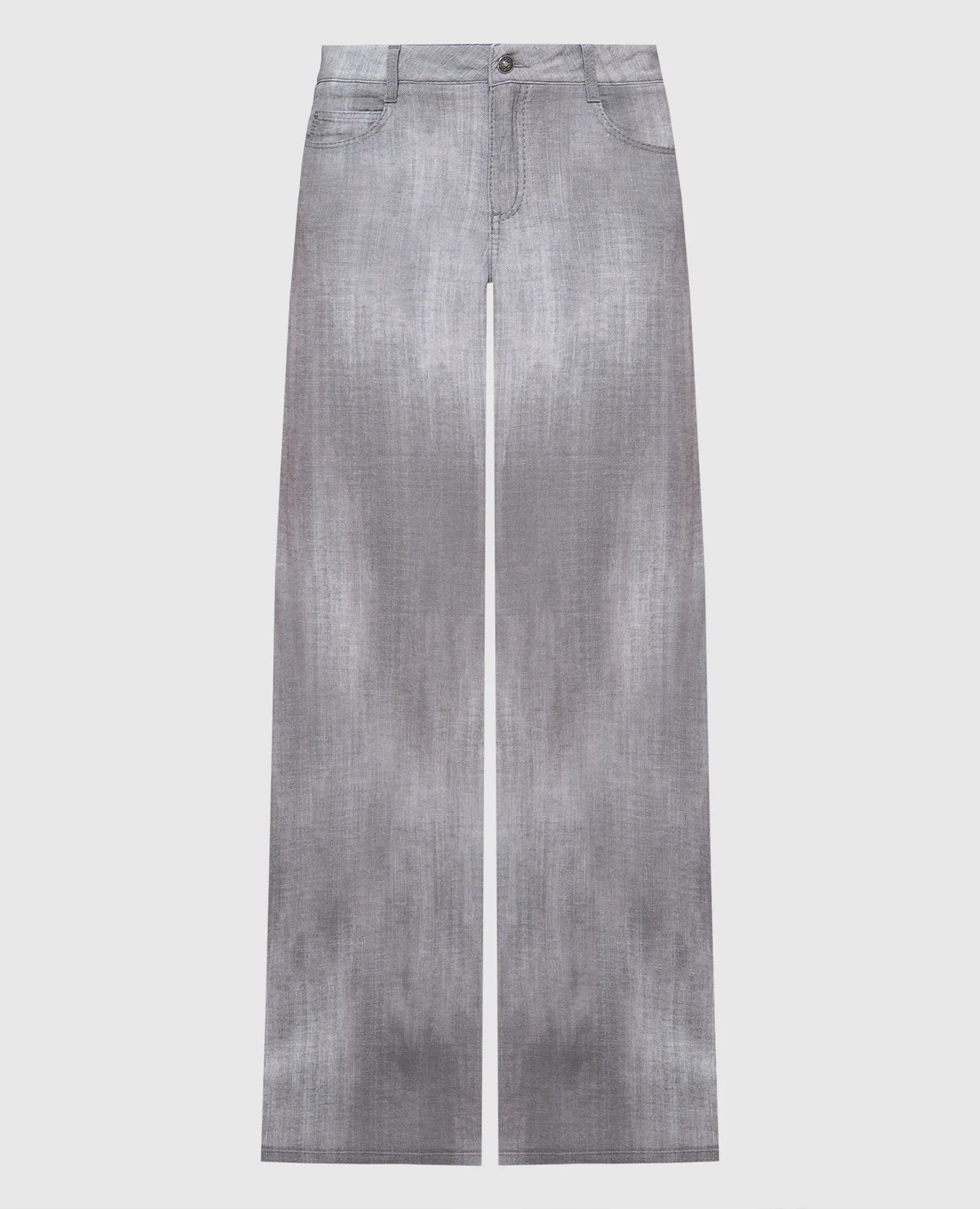 Ermanno Scervino Gray pants with logo patch