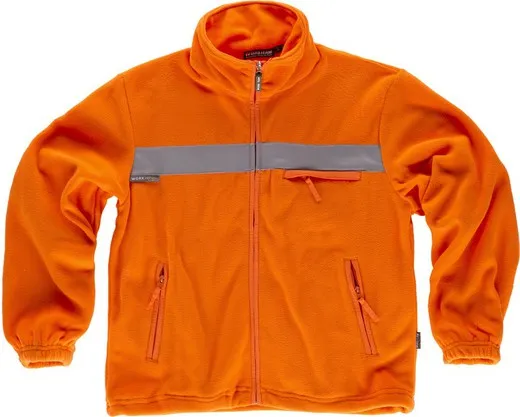 Forro polar con cremallera y cintas reflectantes Naranja