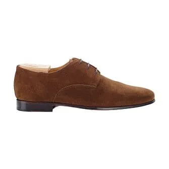 HAVANA SUEDE DERBY SHOES  RUBBER SOLE  BISHTON