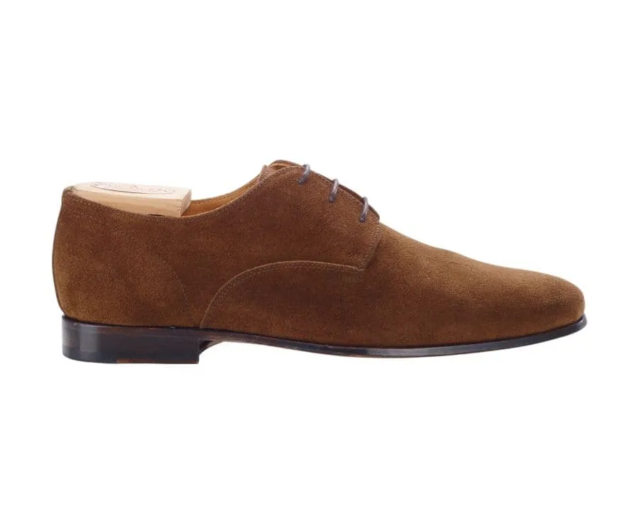 HAVANA SUEDE DERBY SHOES  RUBBER SOLE  BISHTON