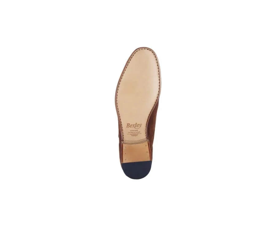 HAVANA SUEDE DERBY SHOES  RUBBER SOLE  BISHTON