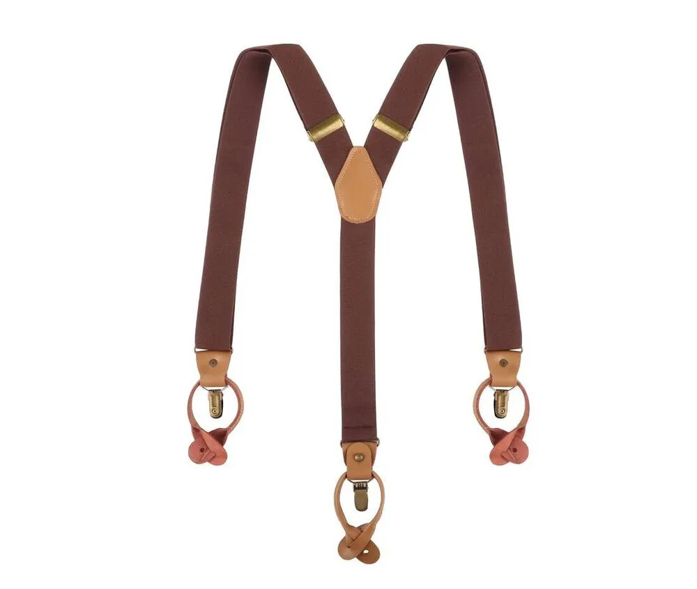 KARLOWSKY KYAG3  PLAIN COLOURED MODERN SUSPENDERS WITH URBAN CHARM  LIGHT BROWN