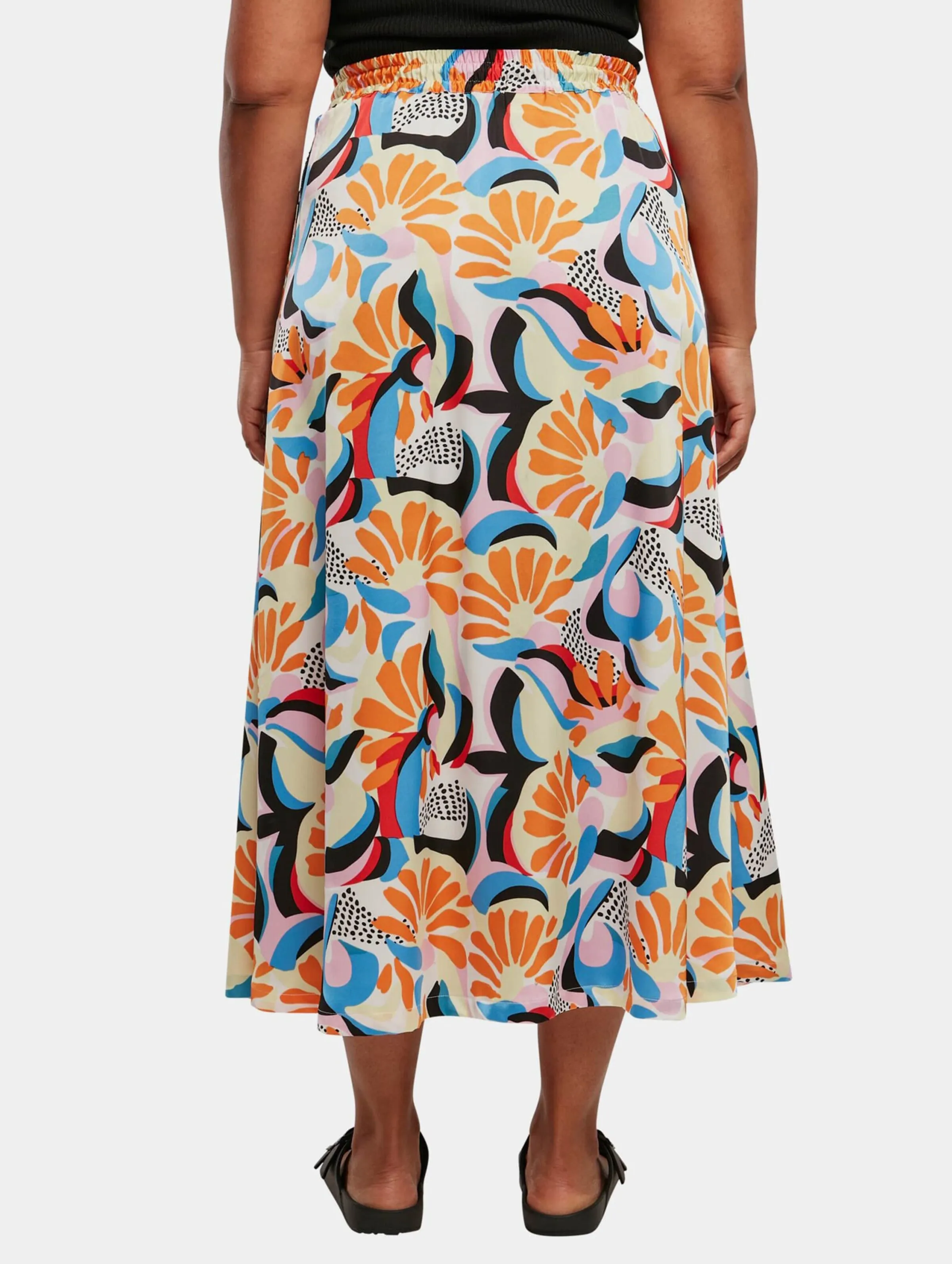 Ladies Aop Satin Midi