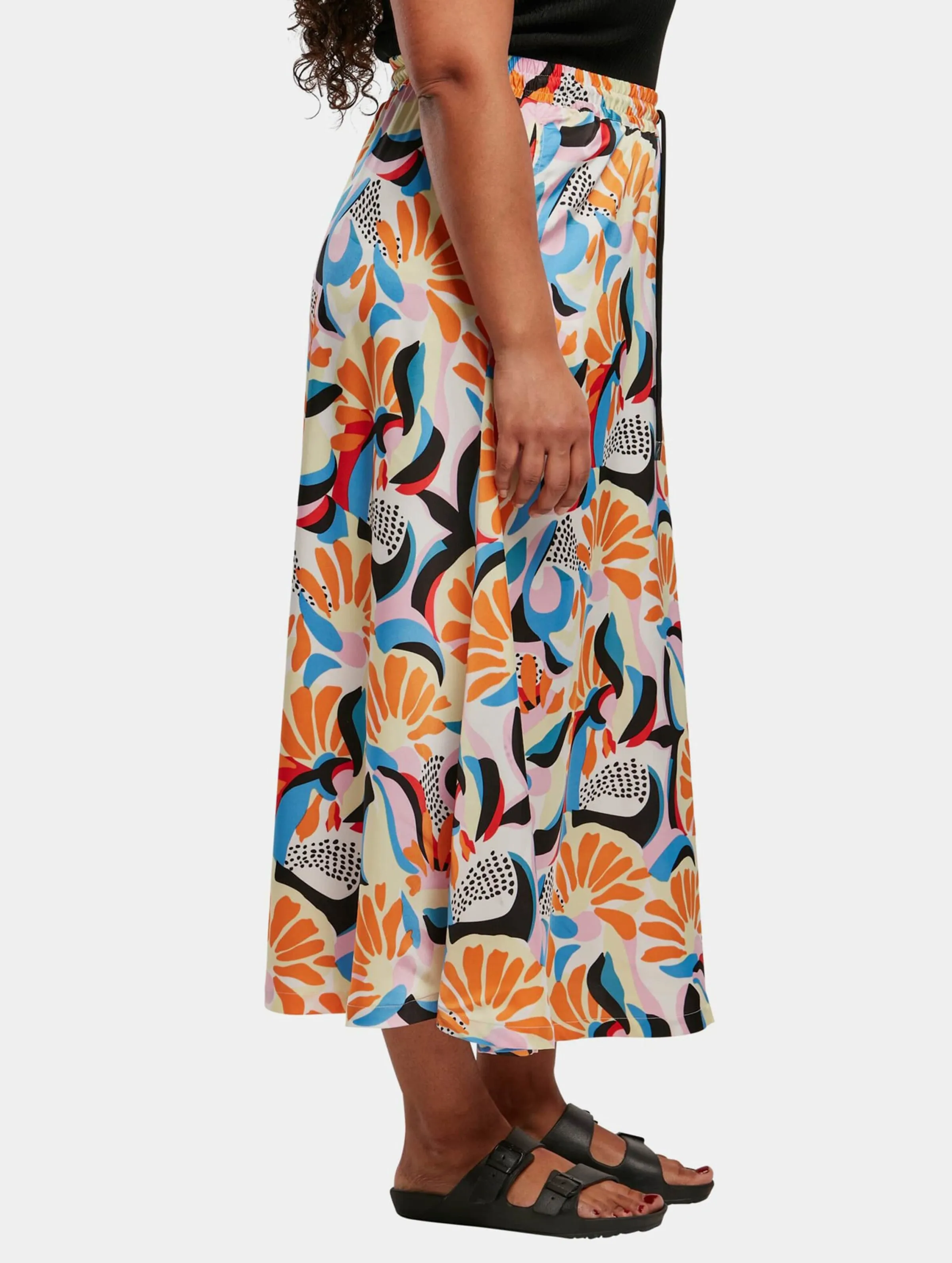 Ladies Aop Satin Midi