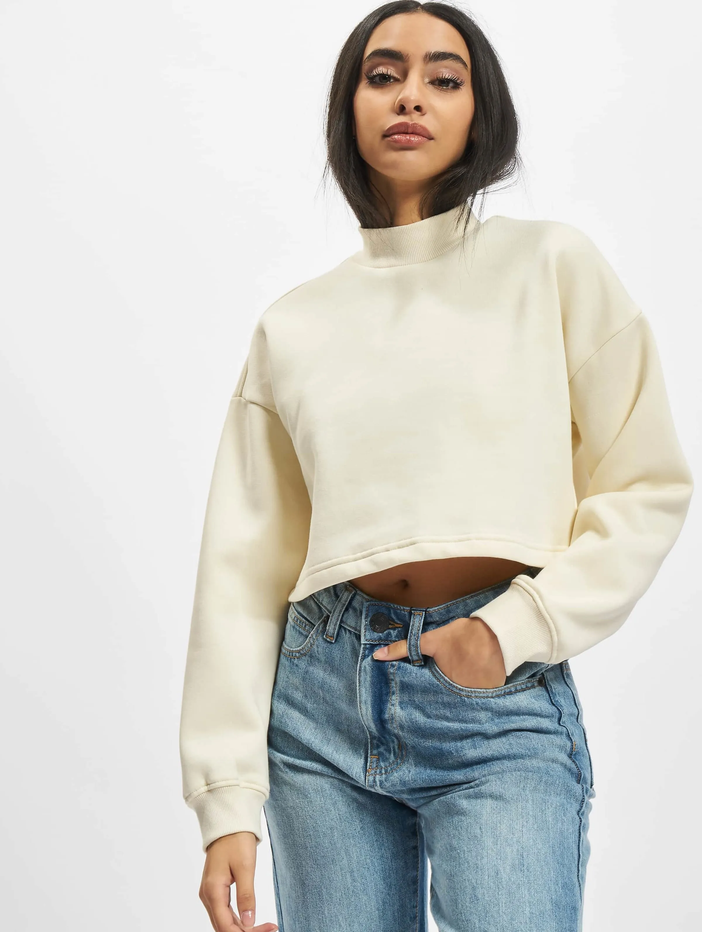 Ladies Cropped Oversized High Neck 