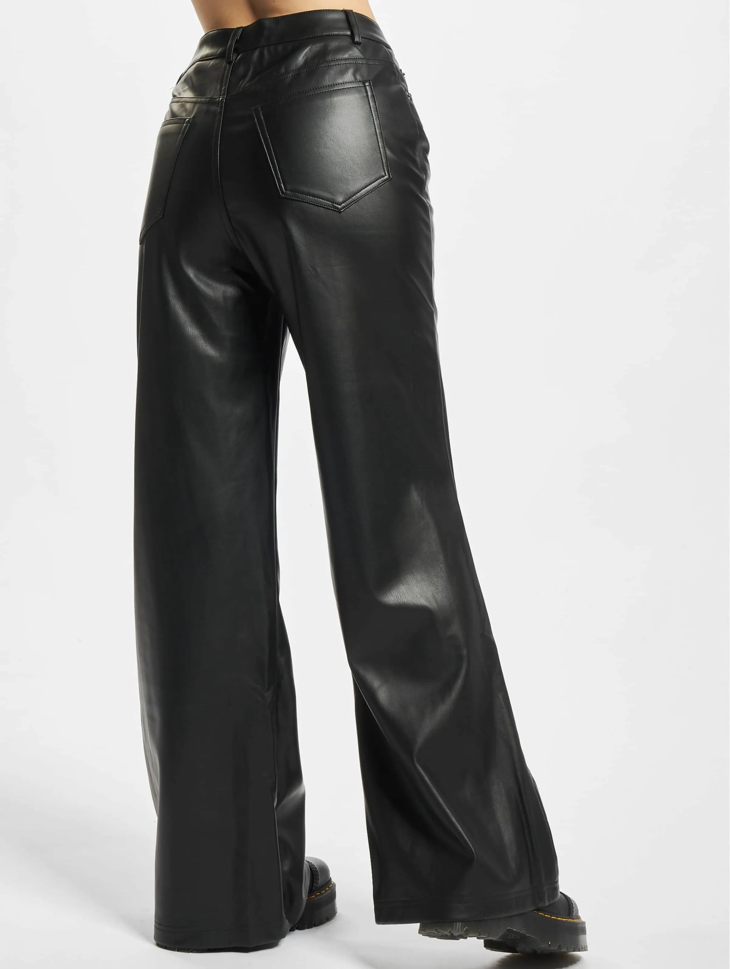 Ladies Faux Leather Wide Leg