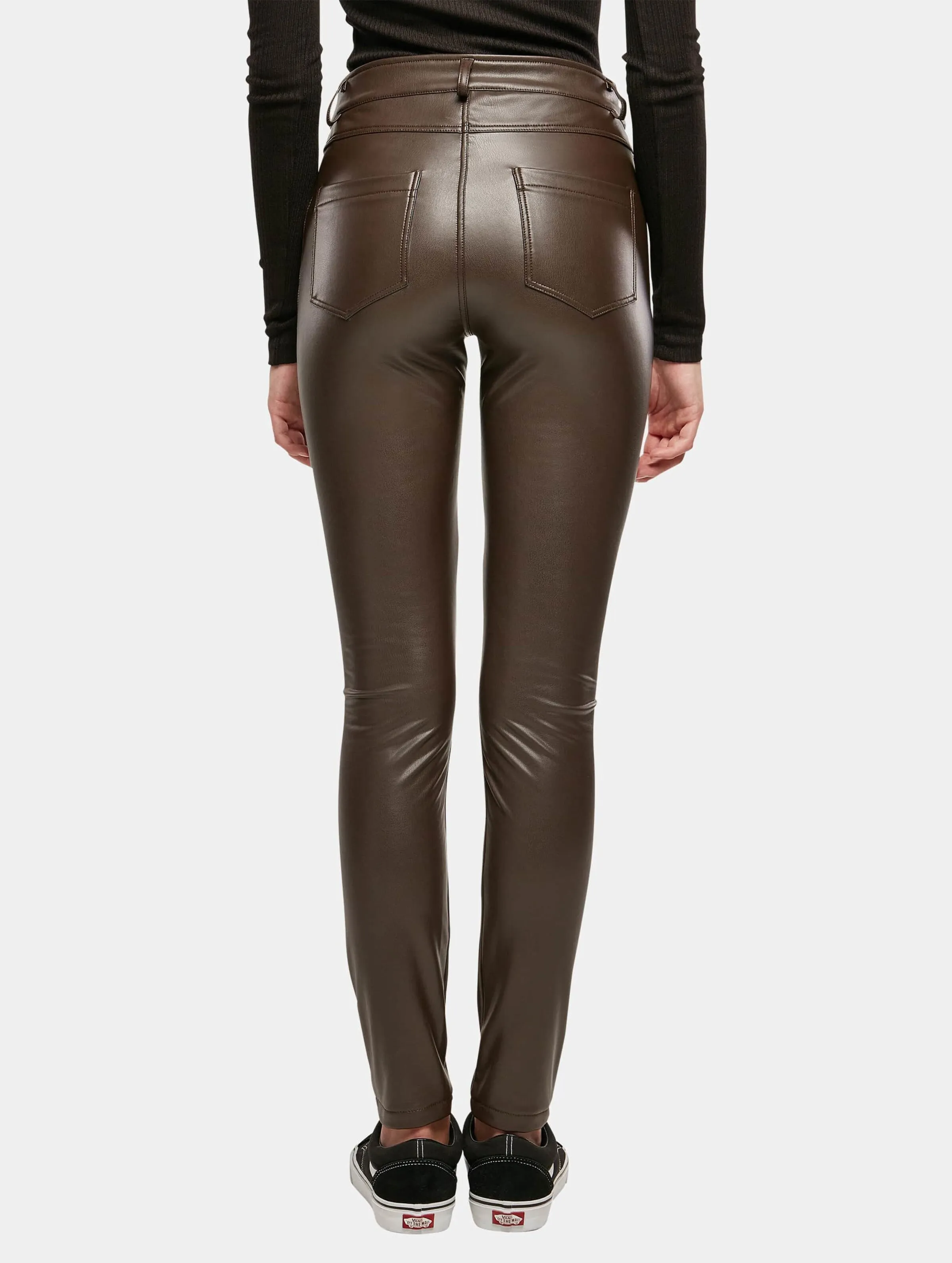 Ladies Mid Waist Synthetic Leather
