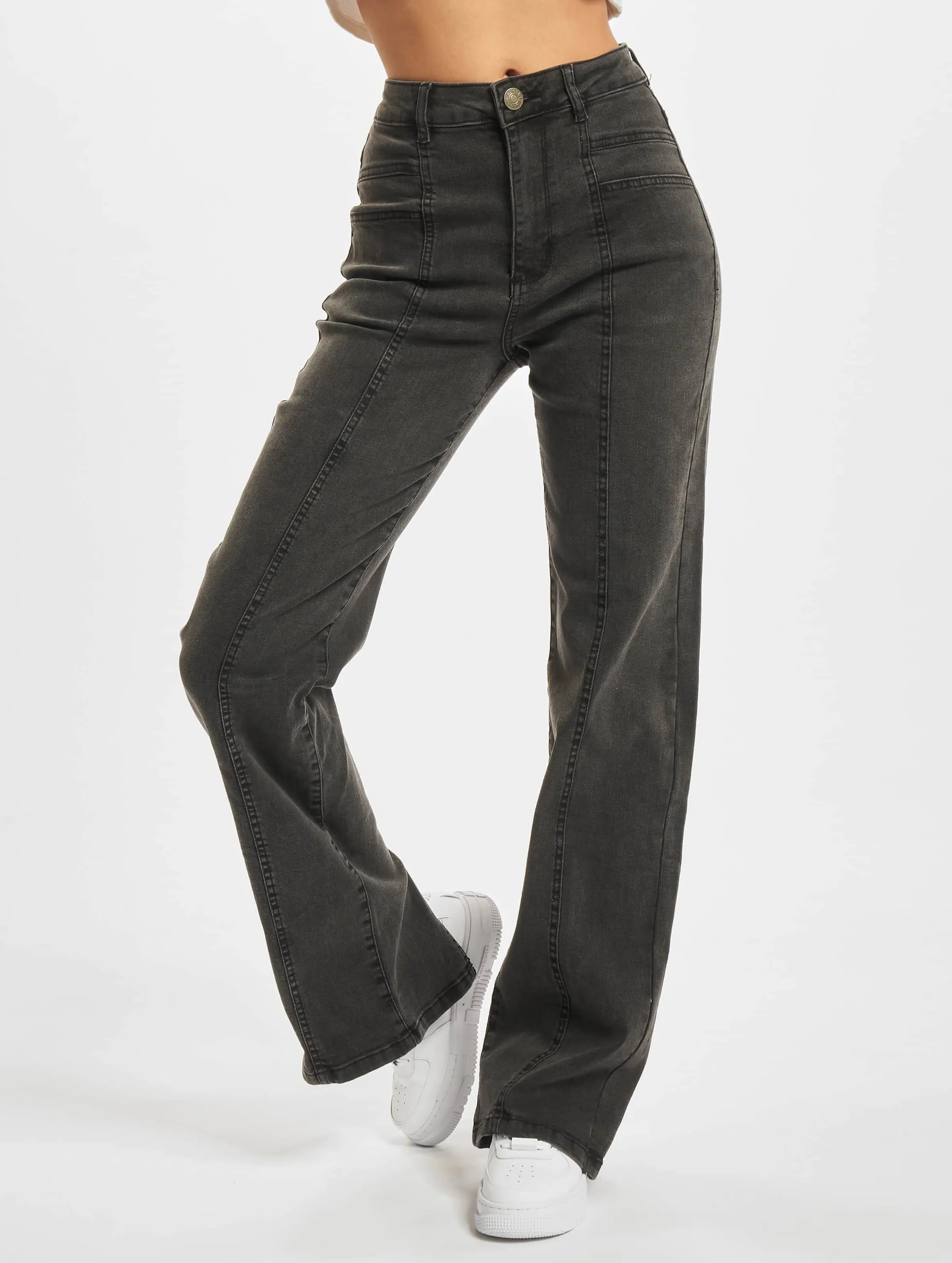 Ladies Straight Slim Denim High Waist